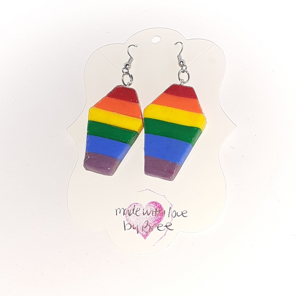 Rainbow coffin earrings 🏳️‍🌈🌈